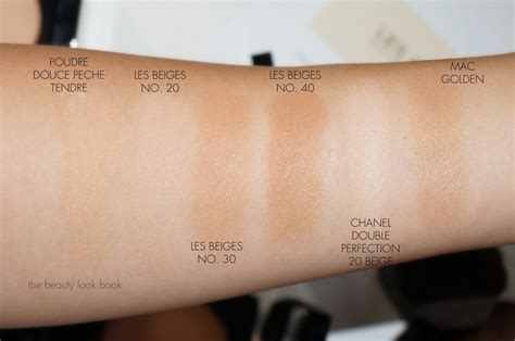 chanel les beiges powder swatches|chanel les beiges colour chart.